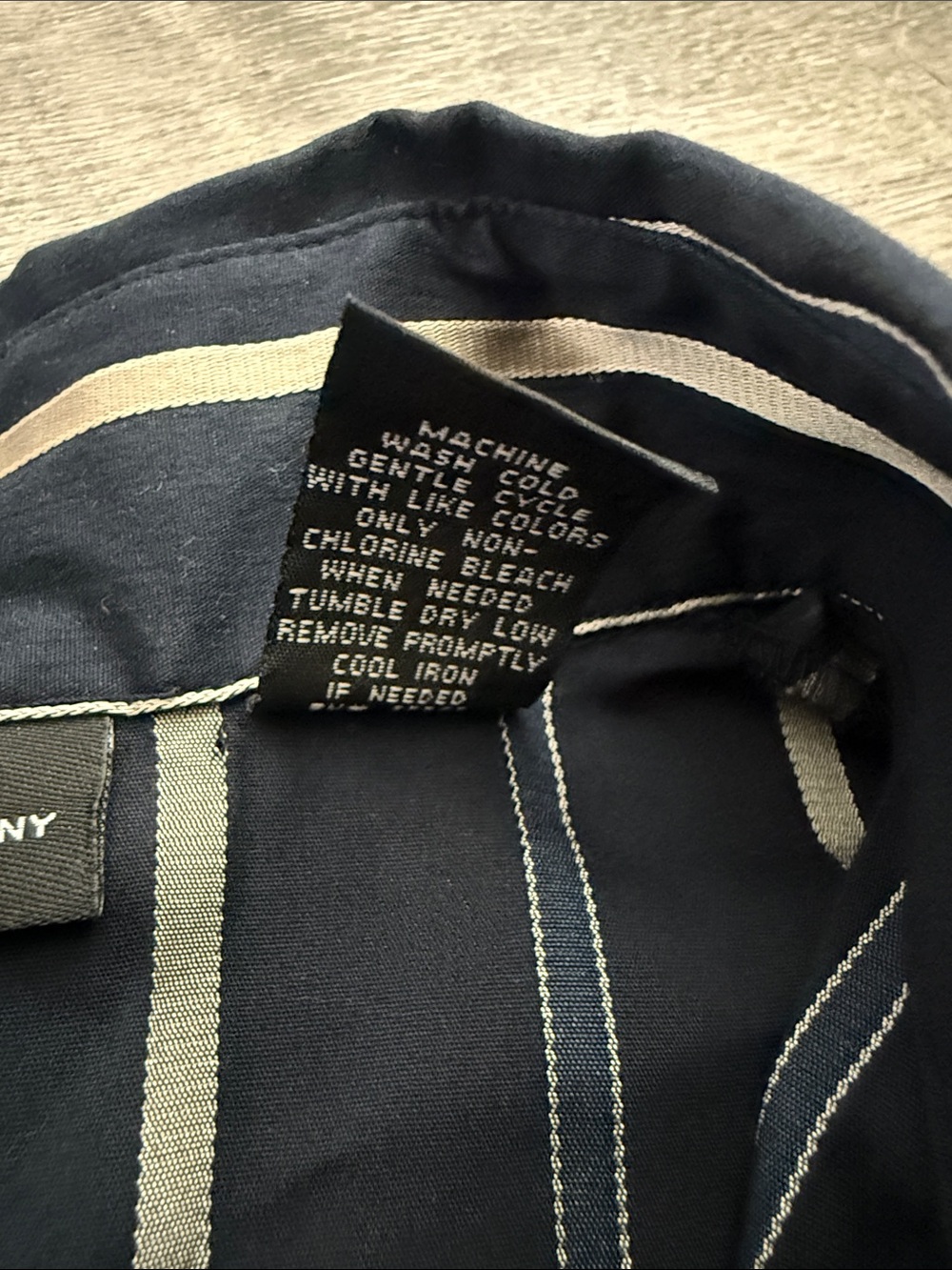 New York & Company - Women's Navy Stripe Button-Up Shirt - Picture 5 of 8